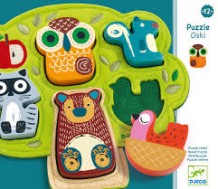djeco relief puzzel - oski (5 st)